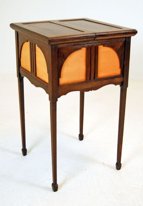Ladies Sewing Work Table Box Antique Inlaid Victorian