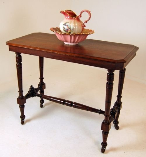 English Hall Table on Castors Library Antique Sofa Side