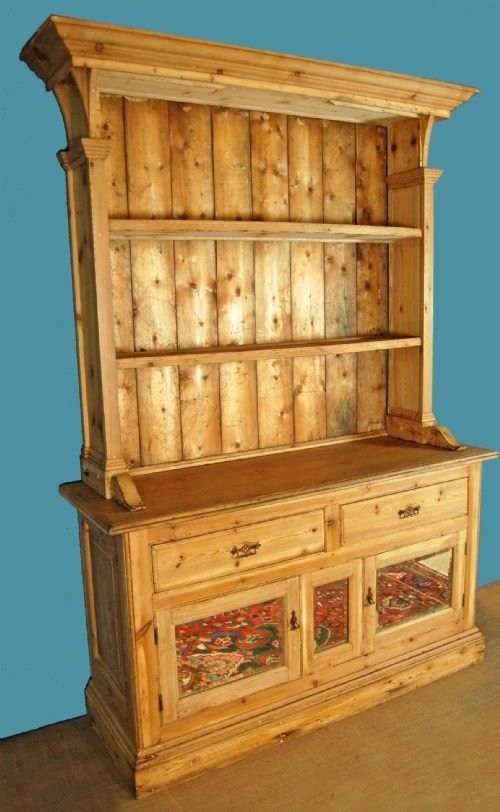 fig 1. Welsh Dresser Kitchen Cabinet Bookcase Antique Pine