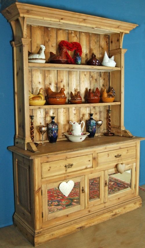 fig 2. Welsh Dresser Kitchen Cabinet Bookcase Antique Pine