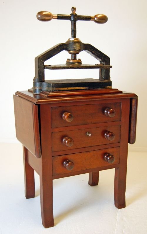 fig 1.
Book Copy Nipping Type Letter Press Antique Bookbinder