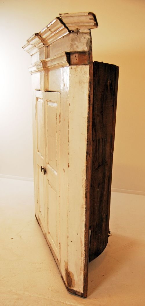 fig 1. Old Victorian Antique Painted Corner Cabinet Cupboard