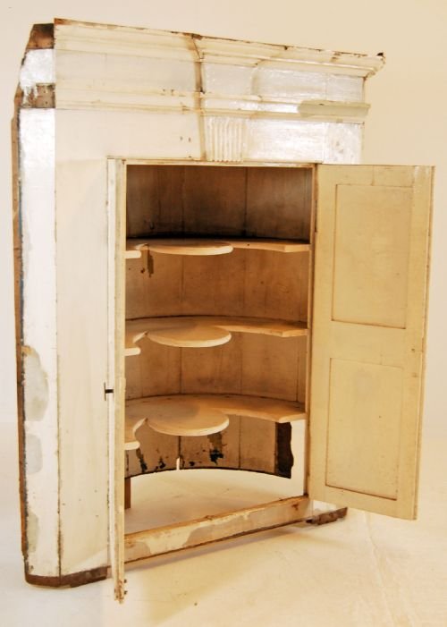 fig 2. Old Victorian Antique Painted Corner Cabinet Cupboard