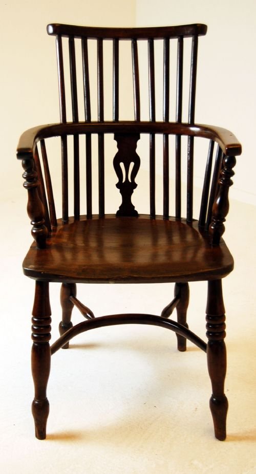 fig 1. Windsor Yew Elm Country Chair Armchair Worksop c1840