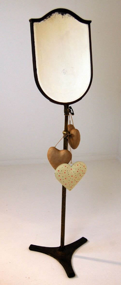 French Bevel Looking Glass Cheval Mirror Antique Vanity
