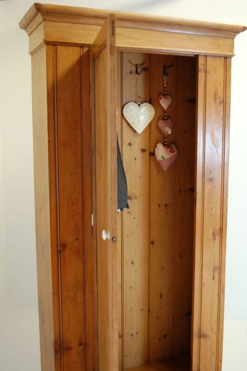 fig 2. Hall Cupboard Cloak Cabinet Antique Pine Coat Hat Store