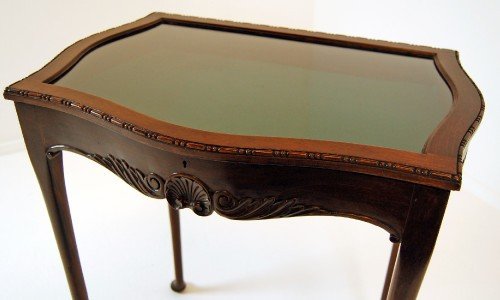 fig 1. Bijouterie Display Case Table Carved Cabinet Antique