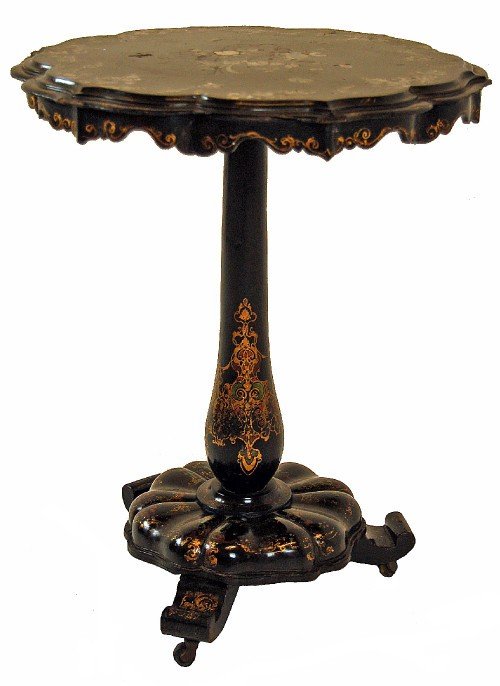 	 Table Side Tea Antique Small Occasional Mother of Pearl