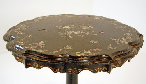 fig 1. 	 Table Side Tea Antique Small Occasional Mother of Pearl