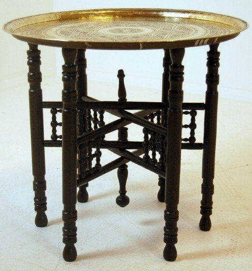 Tray Table Side Tea Folding Occasional Berber Brass
