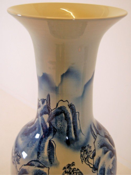 China Vase Huge Large Tall Oriental Jardiniere C1920