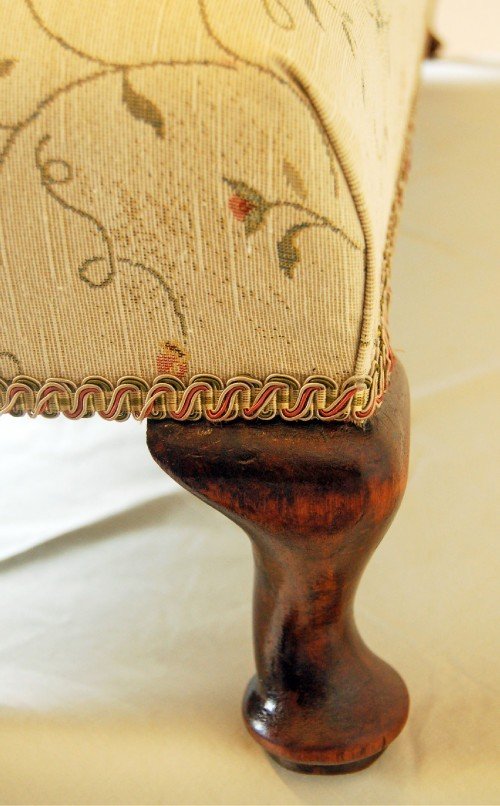 fig 1. Long Foot Stool Bench Window Seat Pouffe c1850 Antique