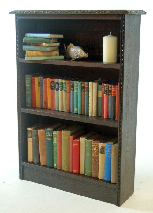 Bookcase Victorian Carved Oak Antique Library Cabinet