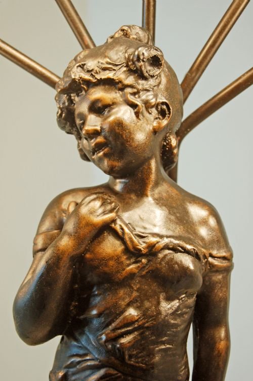 fig 1. Art Nouveau Table Lamp Electrolier Statue Bronze Light