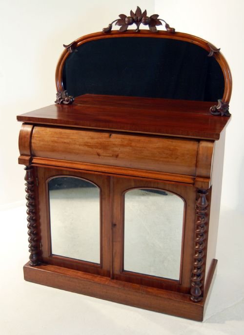 fig 1. Antique Secretaire Cabinet Chiffonier Secretary Desk
Mirror Back Bureau Sideboard Dressing Cupboard Bookcase