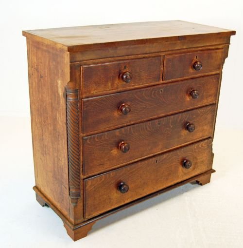 fig 1. Oak Chest Drawers Large Antique Georgian c1800 Tallboy