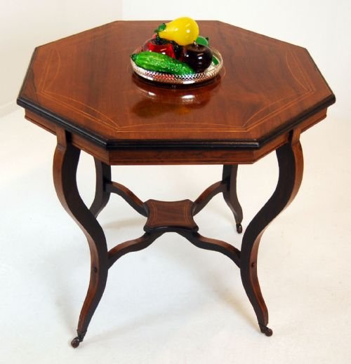 Rosewood Octagonal Hall Table Side Tea Occasional
