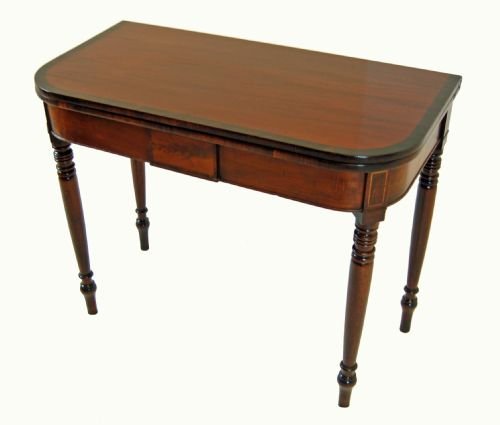 fig 1. Table Fold Over Side Card Hall Tea Sofa Regency Antique