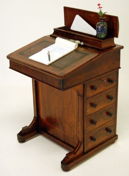 Antique Rosewood Bureaux Davenport Bureau Cheveret Desk