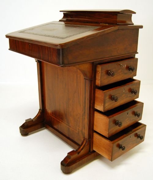 fig 2. Antique Rosewood Bureaux Davenport Bureau Cheveret Desk