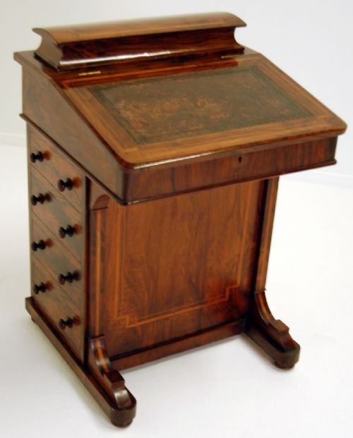 fig 3. Antique Rosewood Bureaux Davenport Bureau Cheveret Desk