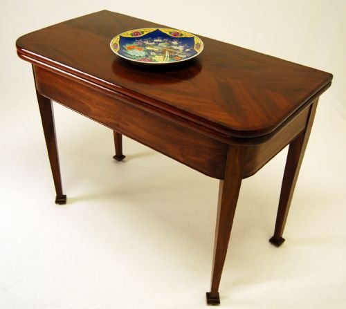 Irish Table Fold Over Side Card Hall Tea Sofa Antique