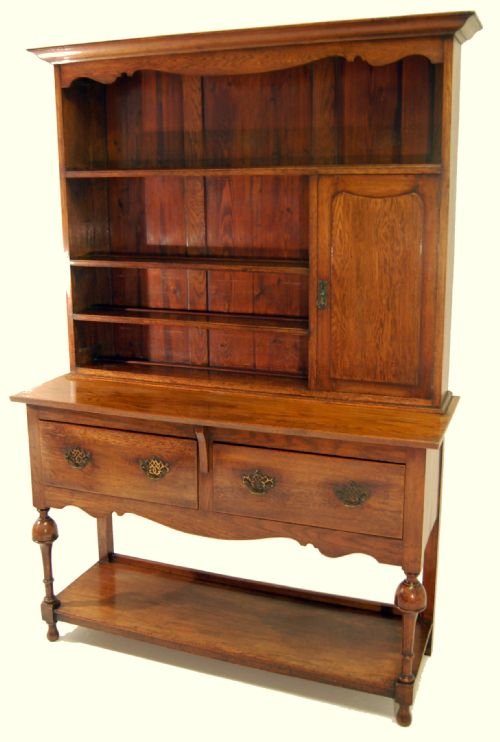 fig 1. Welsh Country Dresser Kitchen Cabinet Antique Oak c1900