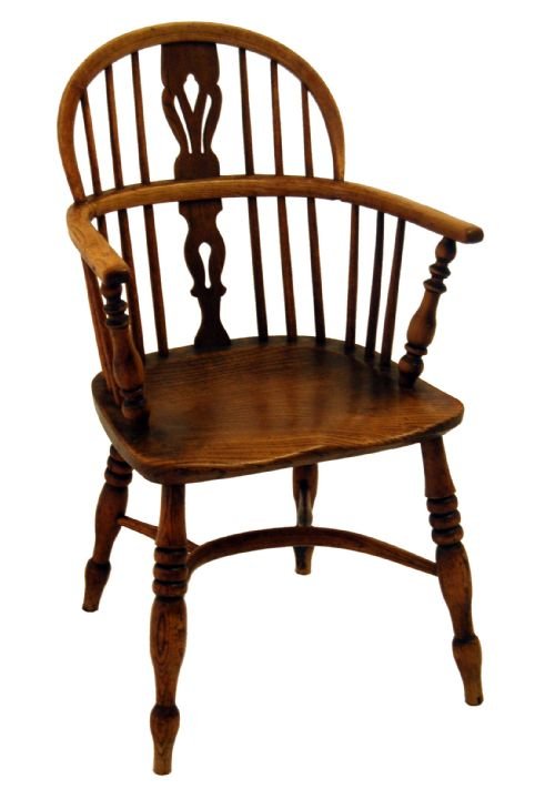 Windsor Country Yew Elm Crinoline Stretcher Stick Chair
