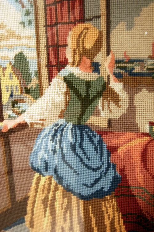fig 2. Tilt Top Occasional Side Table Fire Screen Needlepoint