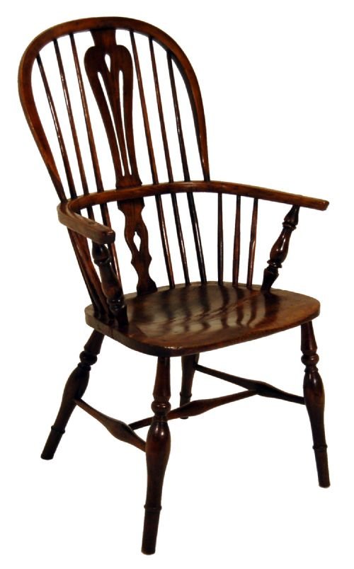 Windsor Country Elm Elbow Stick Chair Armchair Antique
