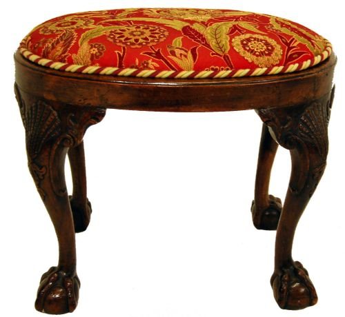 fig 1. Oval Stool Antique Footstool Georgian Revival