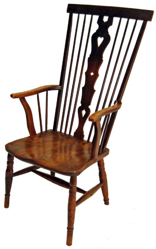 fig 2. Windsor Comb-back Country Elm Stick Elbow Chair c1800
Windsor Comb-back Country Elm Stick Elbow Chair c1800