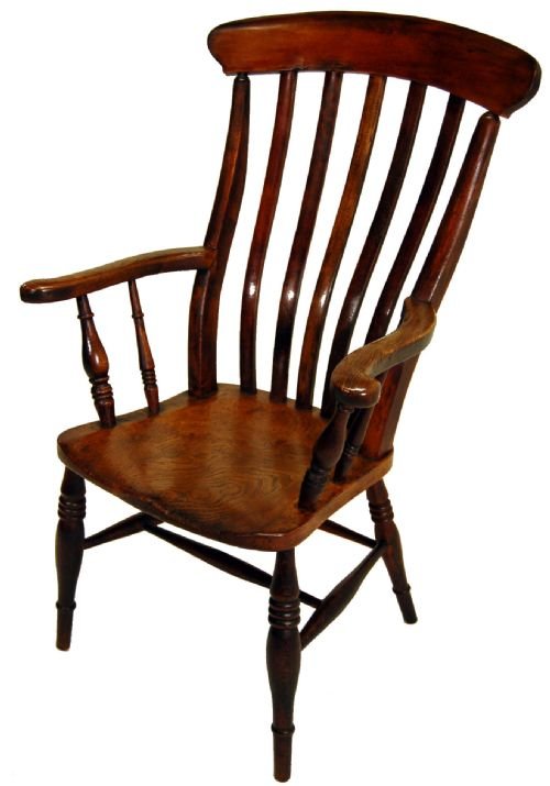 fig 1. Windsor Lath back Chair Country Elm Stick Armchair