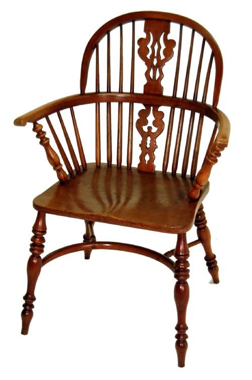 Windsor Country Yew Elm Crinoline Stretcher Stick Chair
