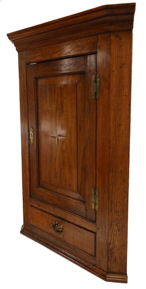 fig 1. Fine Oak Corner Cupboard Cabinet Antique Georgian c1750