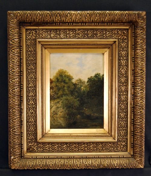 Oil Board Antique Painting German School Original C1890