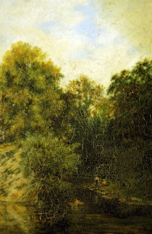 fig 1. Oil Board Antique Painting German School Original c1890