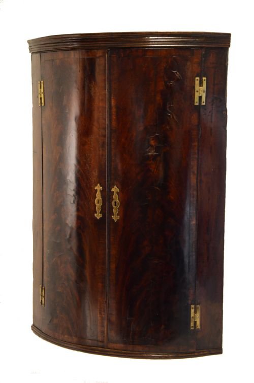 Fine Bow Corner Cupboard Cabinet Antique Georgian C1740