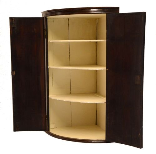 fig 1. Fine Bow Corner Cupboard Cabinet Antique Georgian c1740