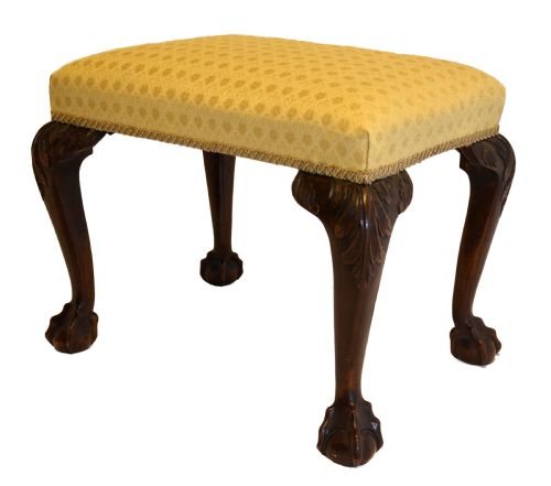 Stool Antique Footstool Seat Chippendale Revival C1890