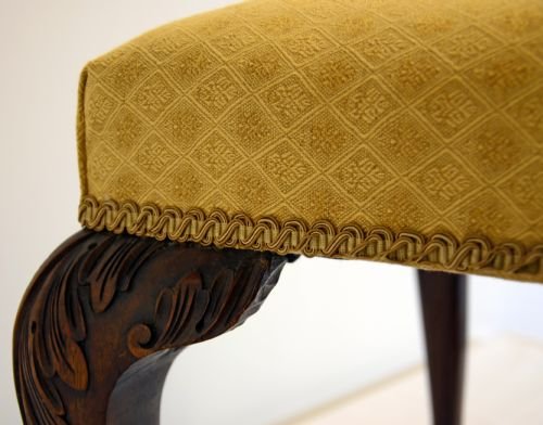 fig 1. Stool Antique Footstool Seat Chippendale Revival c1890