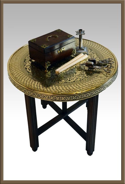 Table Side Tea Folding Occasional Berber Brass Benares