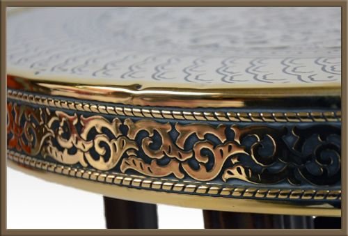 fig 2. Table Side Tea Folding Occasional Berber Brass Benares