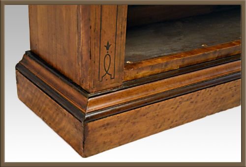 fig 2. Tall Open Bookcase Library Shelves Antique Satin Wood