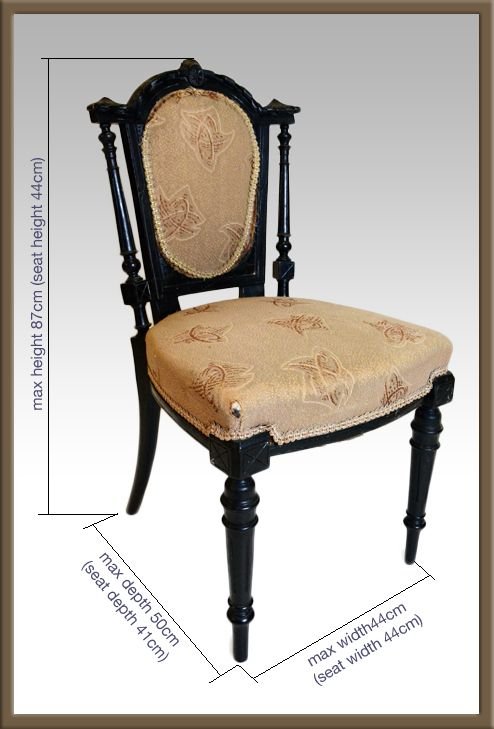 fig 1. Set 4 Four Antique Aesthetic Period Dining Chairs c1880