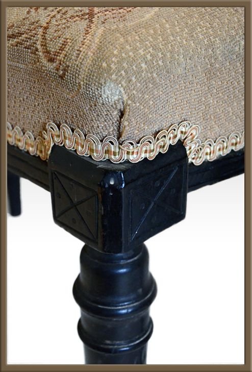 fig 3. Set 4 Four Antique Aesthetic Period Dining Chairs c1880