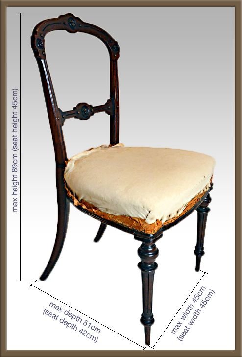 fig 1. Set Six 6 Dining Chairs Antique Walnut Bar Balloon Back
