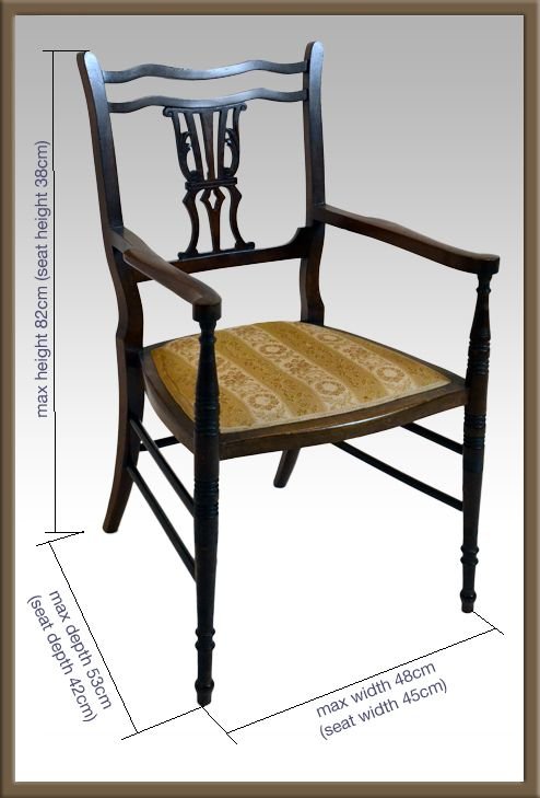 fig 1. Antique Elbow Chair Open Armchair Carver c1900 By Shoolbred