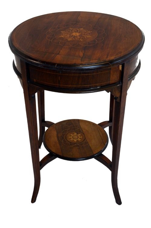 fig 1. Petal Bijouterie Side Table Sewing Box Display Antique
