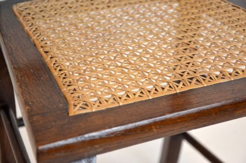 fig 1. Oak Bergere Cabriole Chair Cafe Side Desk Antique c1900